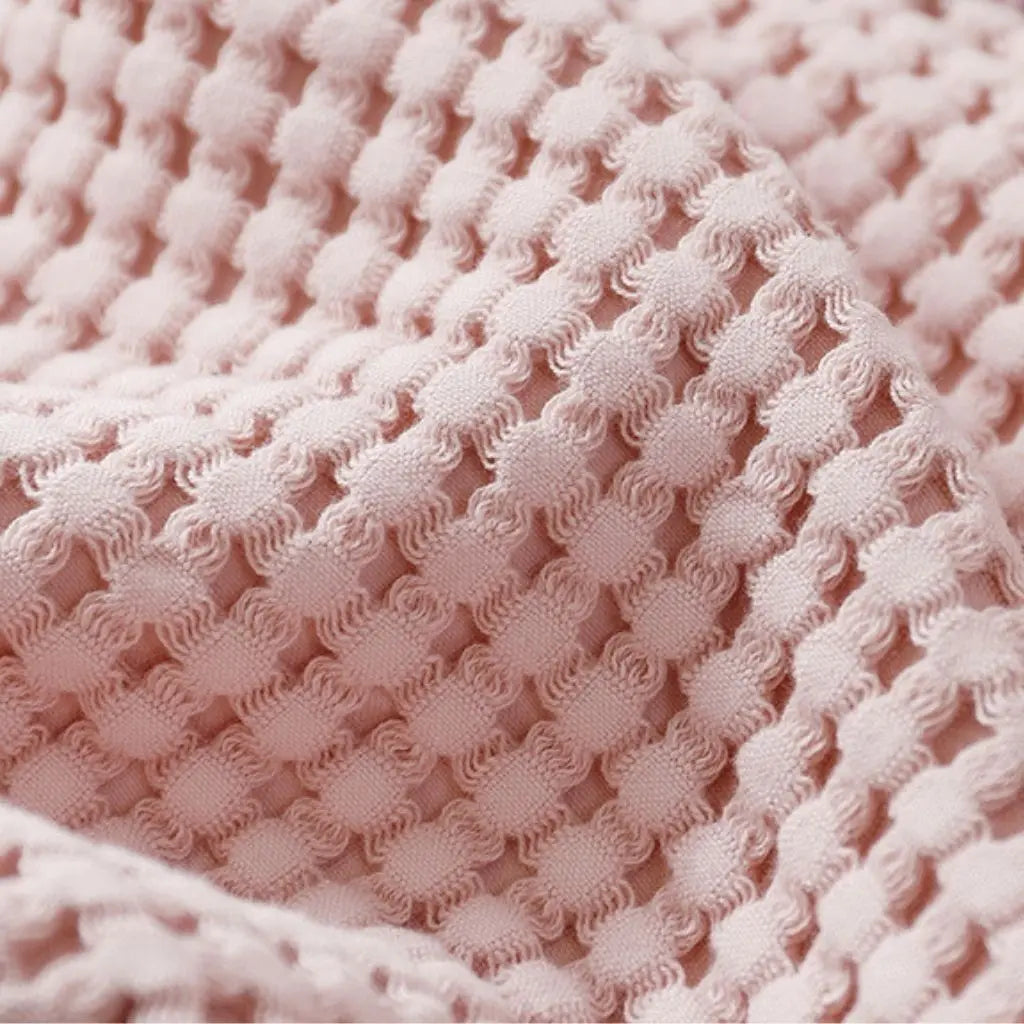 Mila Waffle Lace Soft Cotton Quilt Blanket
