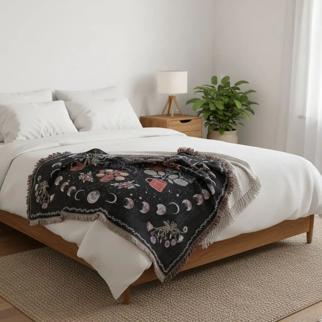 Selene Tarot Woven Throw Blanket