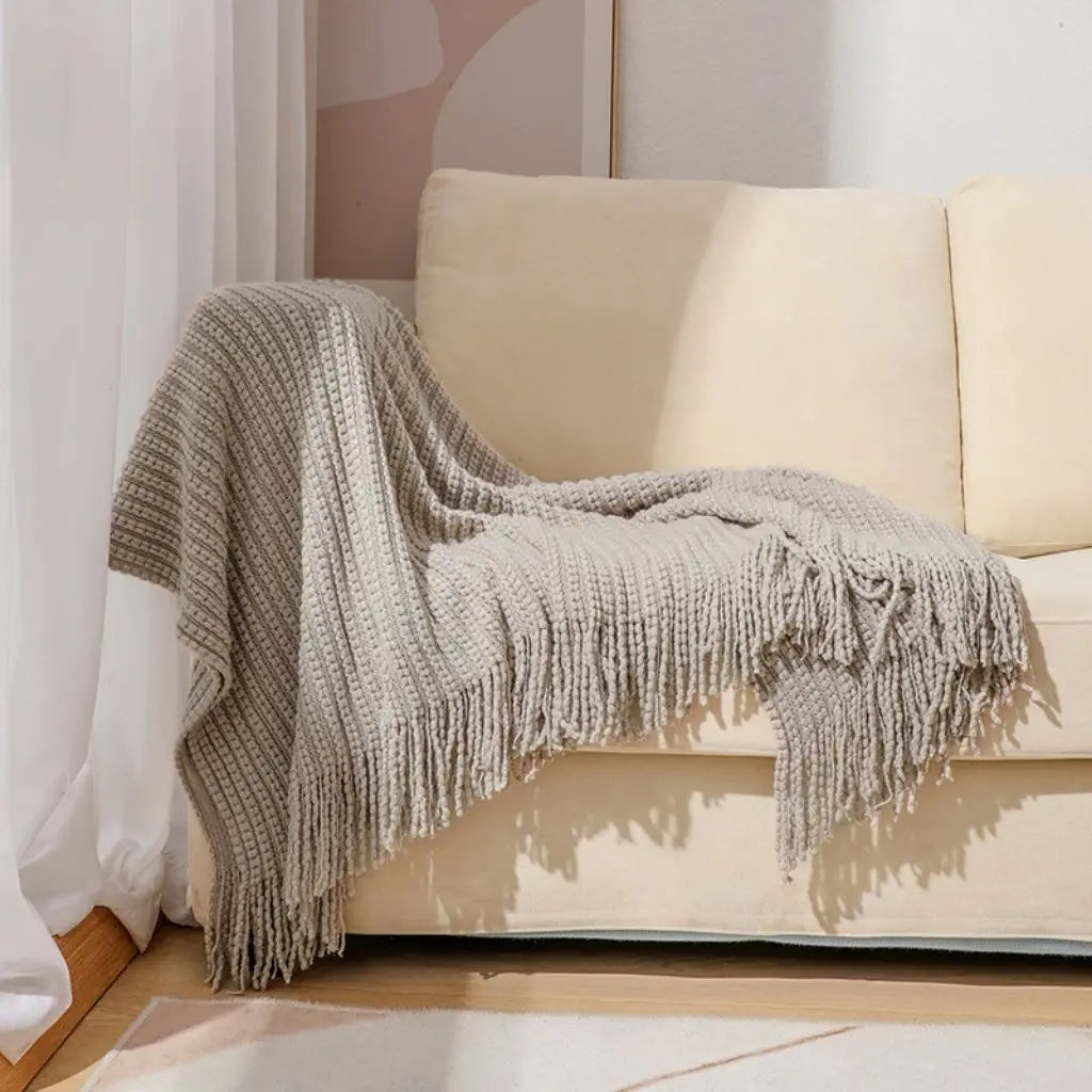 Fringe Weave Chenille Throw Blanket