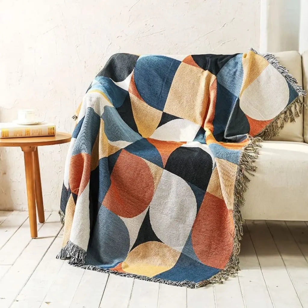 Zahara Boho Cotton Sofa Blanket