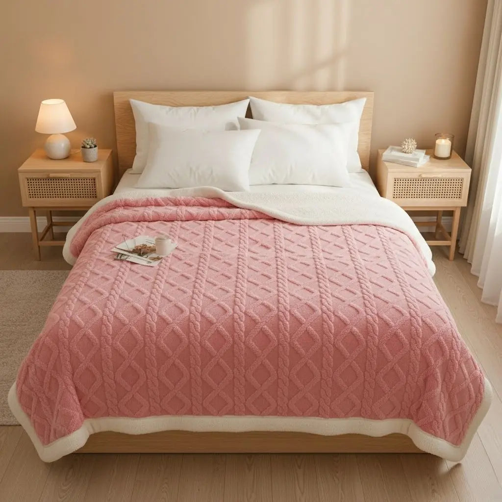 Thicken Plush Warm Layered Nap Blanket