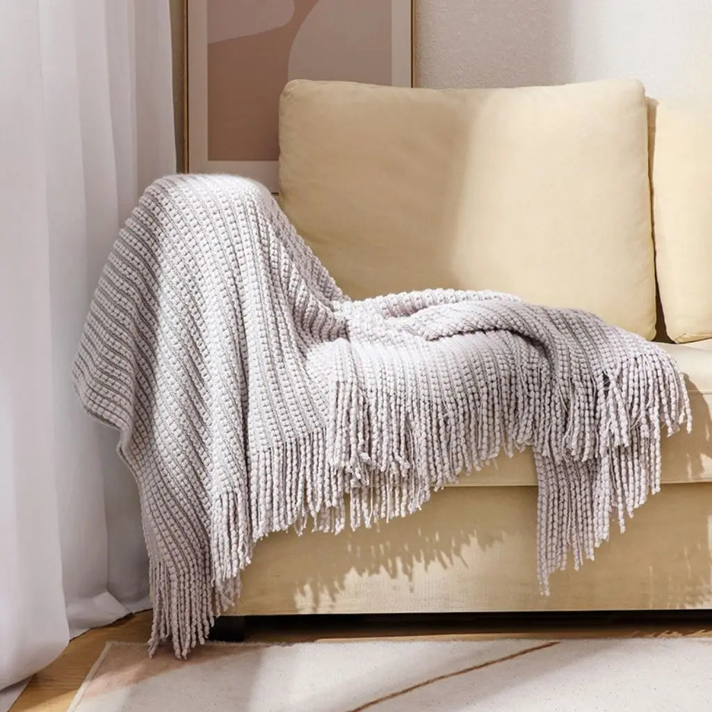 Fringe Weave Chenille Throw Blanket