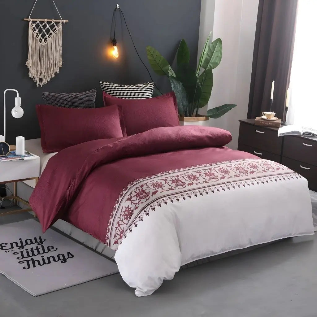 Harper Floral Border Duvet Cover Set