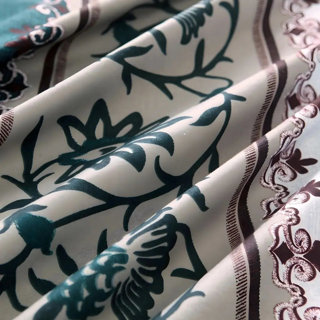 Harper Floral Border Duvet Cover Set
