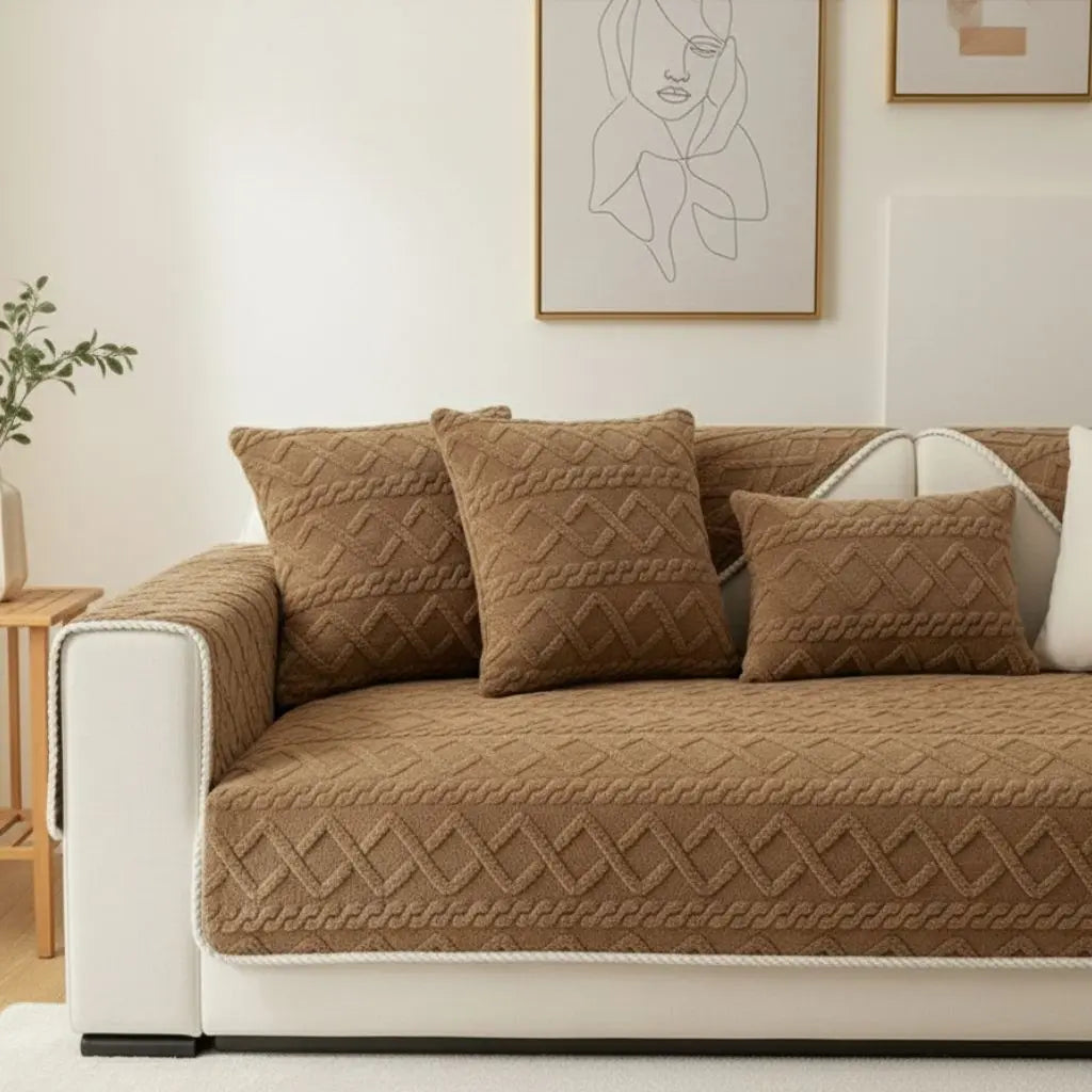 Harper Geometric Anti-Slip Plush Sofa Covers