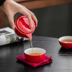 Fortune Cat Ceramic Travel Tea Set
