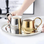 Veloria Ceramic Cup – Electroplated Reflective Finish