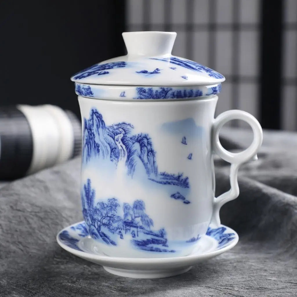 Yushan Ceramic Office Mug with Lid