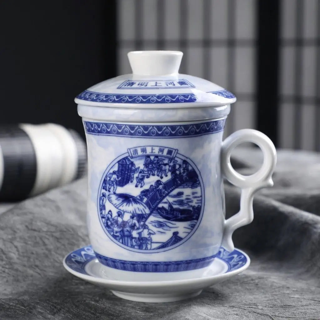 Yushan Ceramic Office Mug with Lid