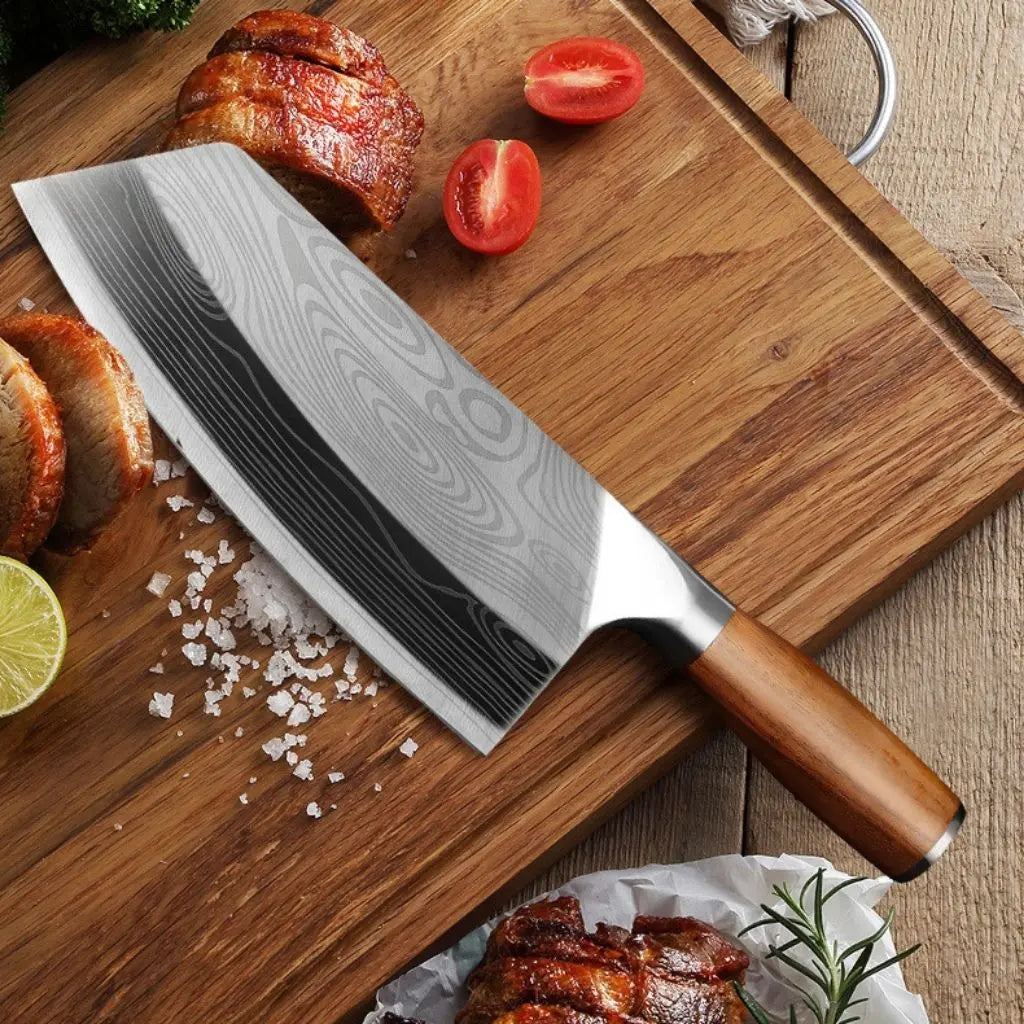 Liam Cleaver with Wooden Handle Chef Knife