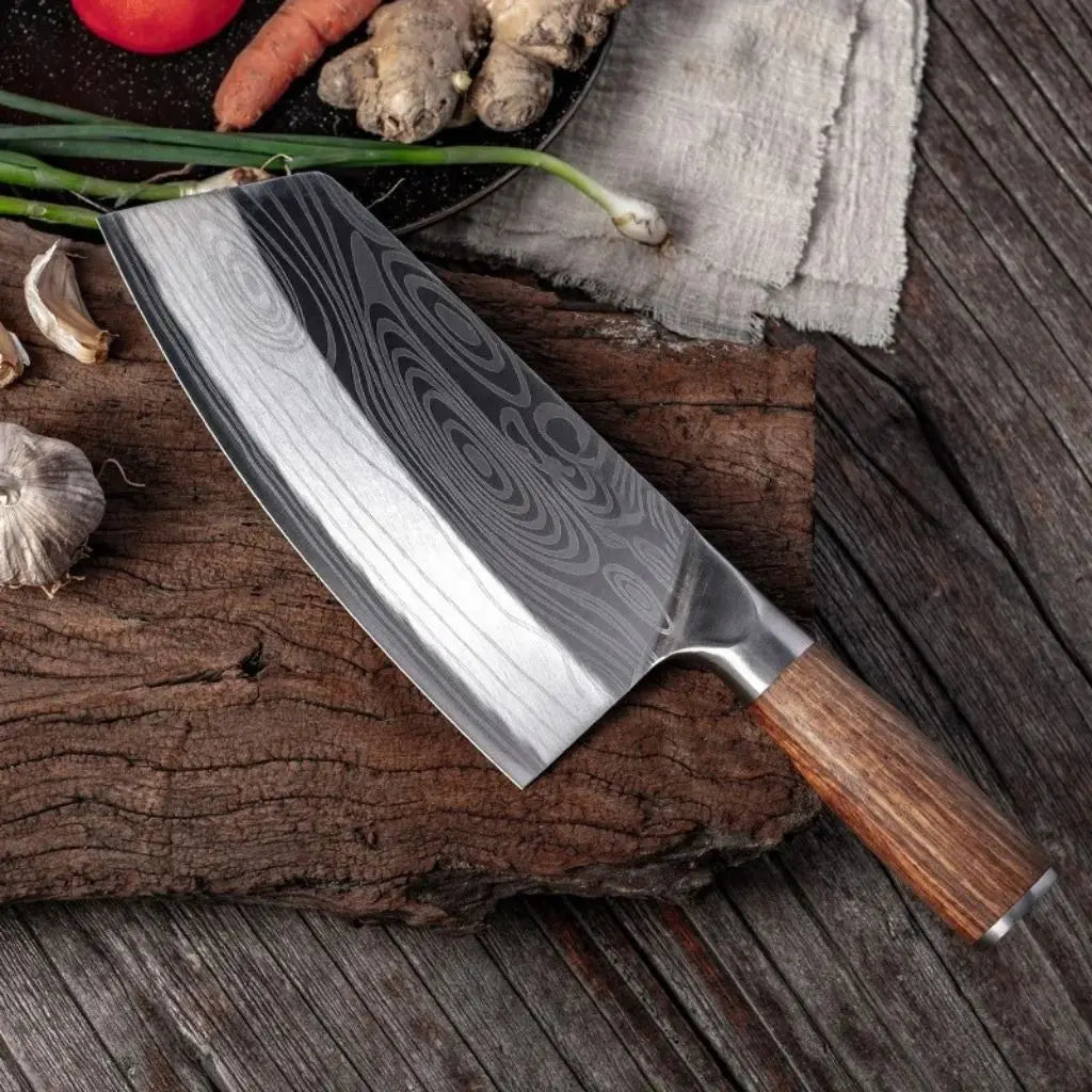 Liam Cleaver with Wooden Handle Chef Knife