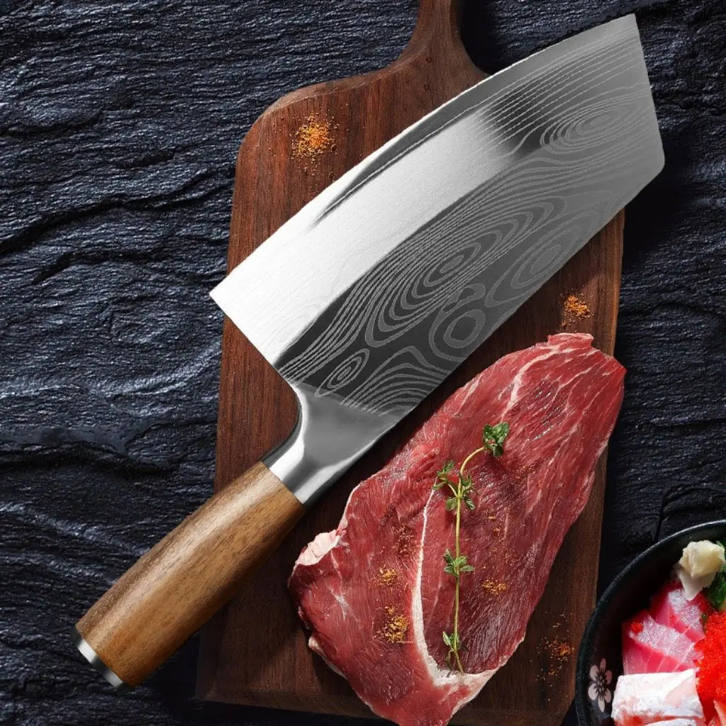 Liam Cleaver with Wooden Handle Chef Knife