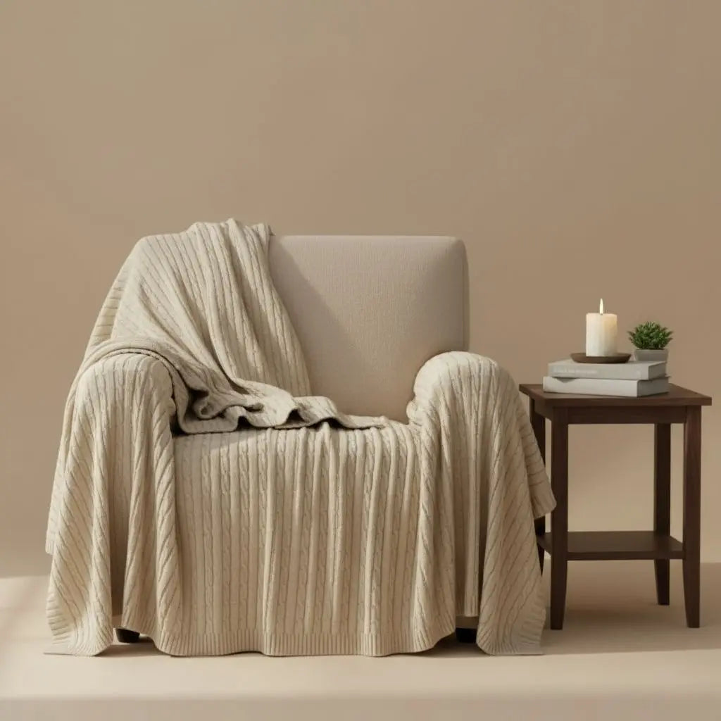 Ethan Solid Knitted Cotton Blanket