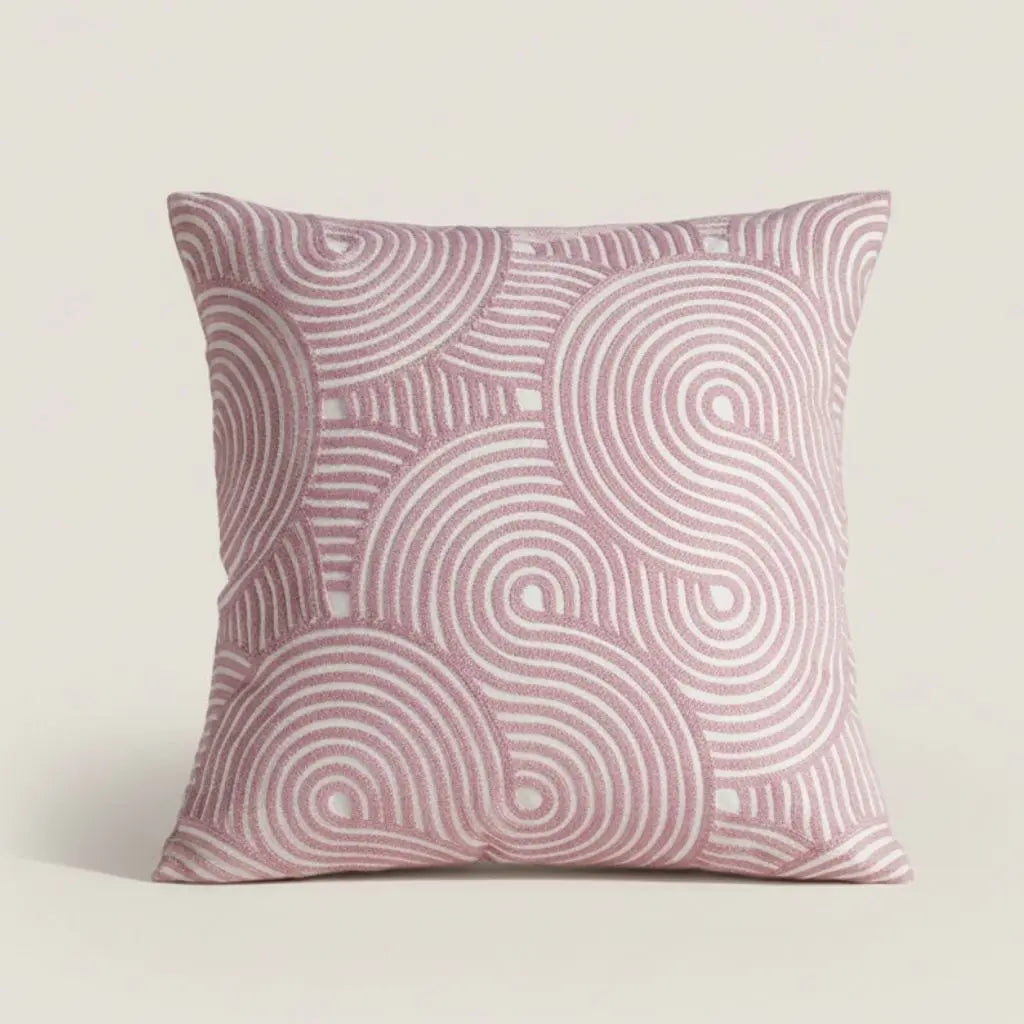 Lena Spiral Embroidered Cotton Pillow Covers