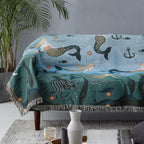 Marina Mermaid Blended Woven Cotton Sofa Throw