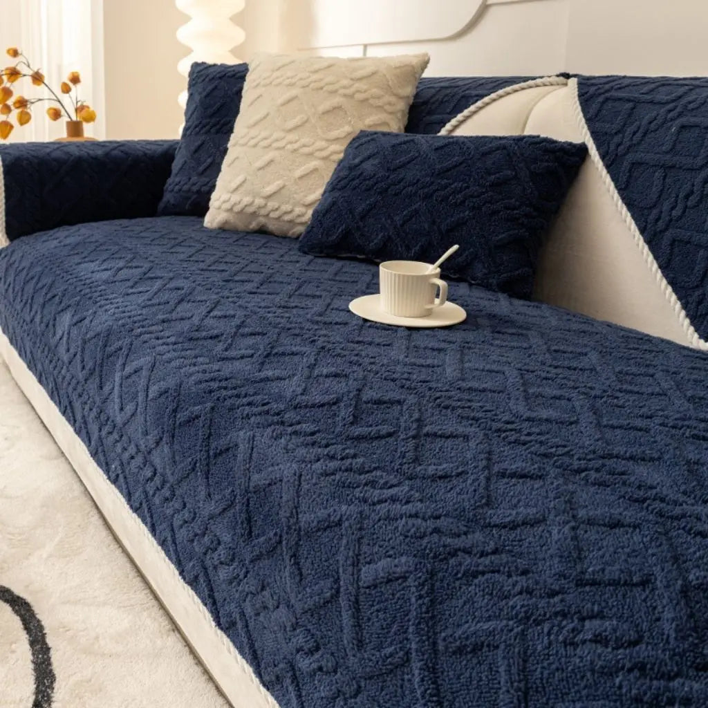 Harper Geometric Anti-Slip Plush Sofa Covers
