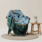 Marina Mermaid Blended Woven Cotton Sofa Throw