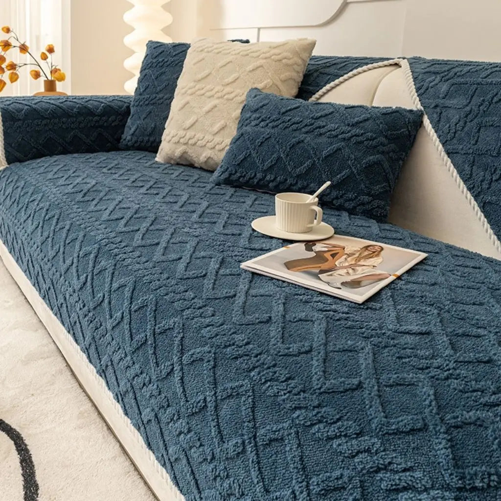 Harper Geometric Anti-Slip Plush Sofa Covers