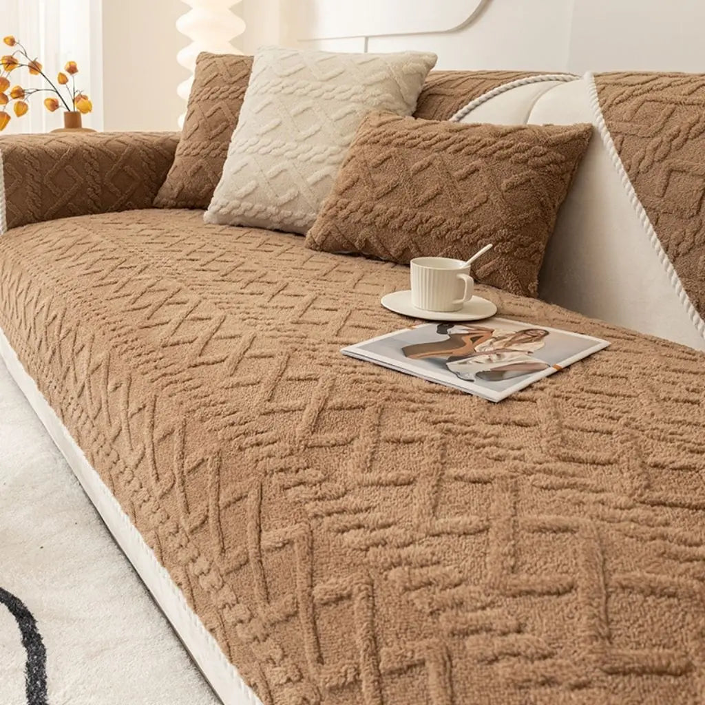 Harper Geometric Anti-Slip Plush Sofa Covers