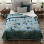 Marina Mermaid Blended Woven Cotton Sofa Throw