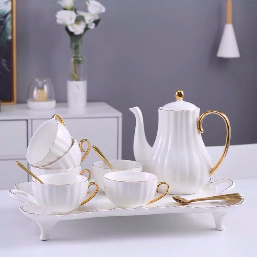 Marcelline Gold-Rimmed Tea Cup Set