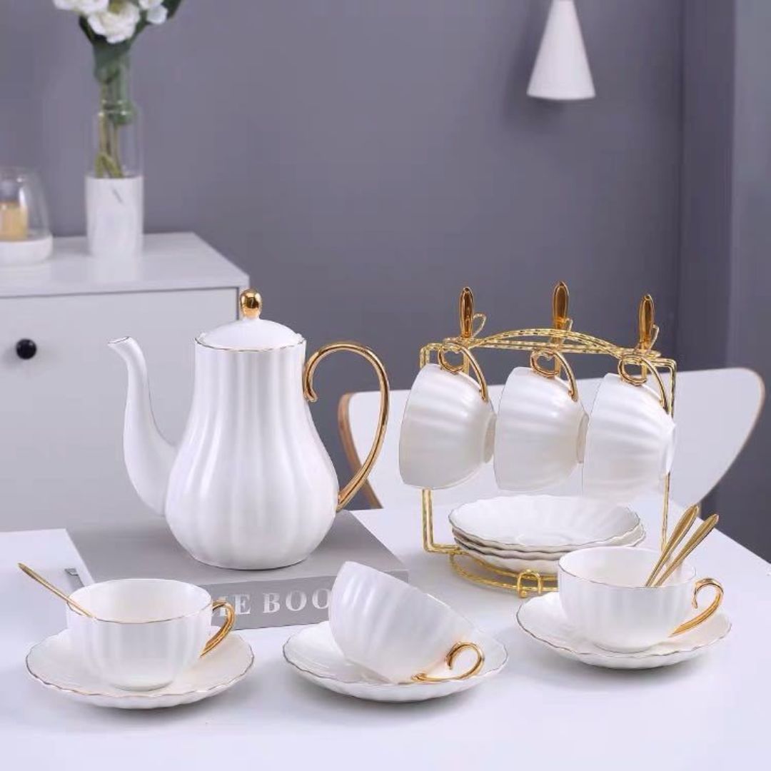 Marcelline Gold-Rimmed Tea Cup Set