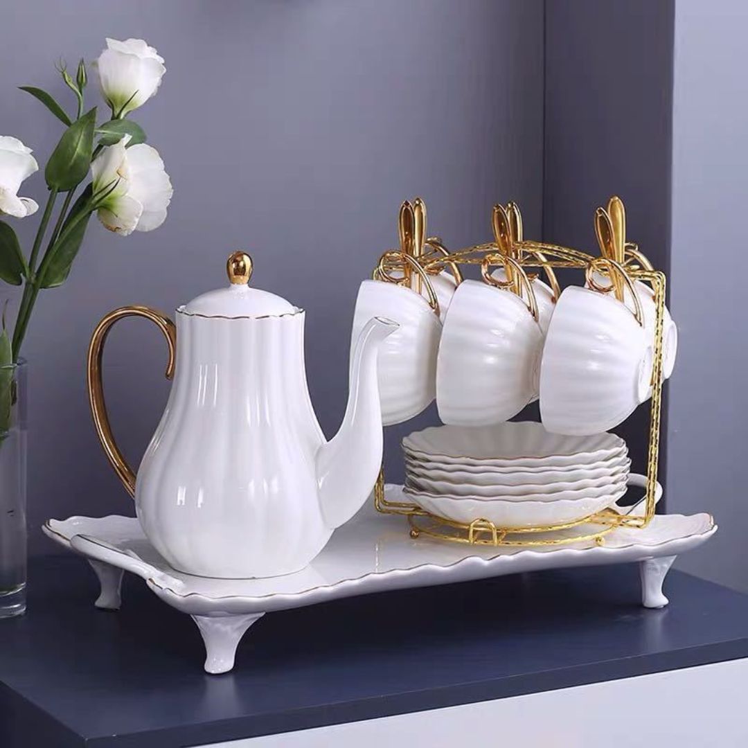 Marcelline Gold-Rimmed Tea Cup Set