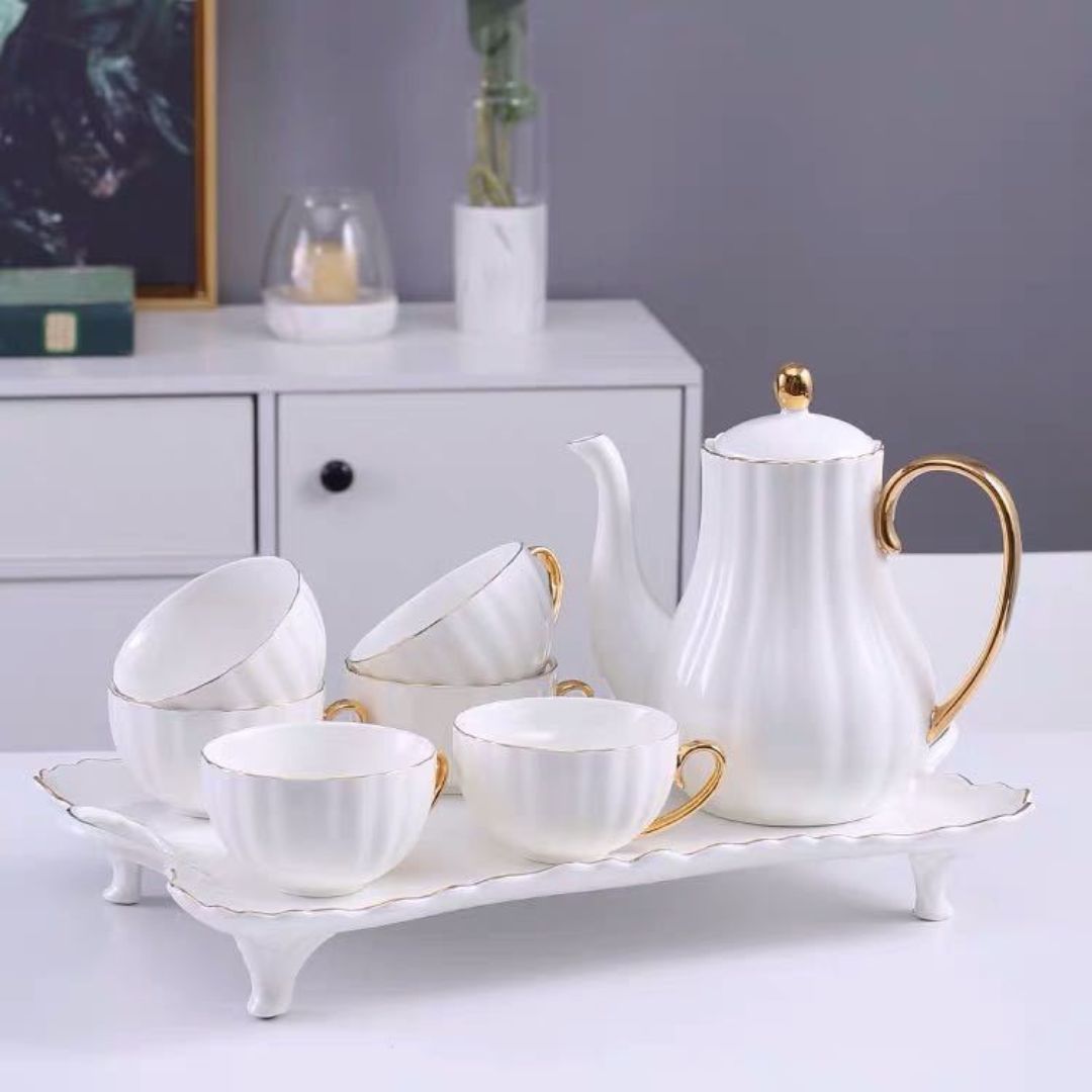 Marcelline Gold-Rimmed Tea Cup Set