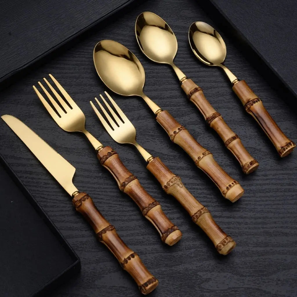 Isabella Bamboo Handle Cutlery Set