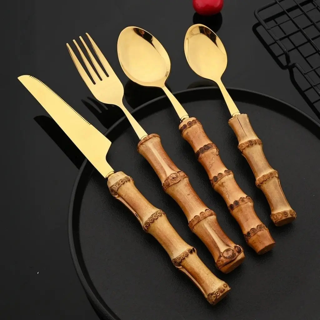Isabella Bamboo Handle Cutlery Set