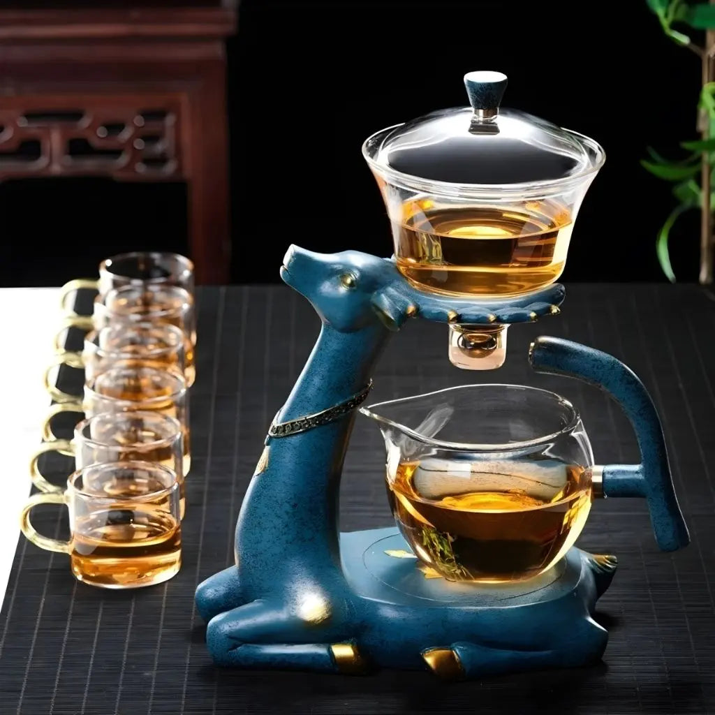 Elaphos Deer Glass Teapot – Heat-Resistant Borosilicate Infuser Set