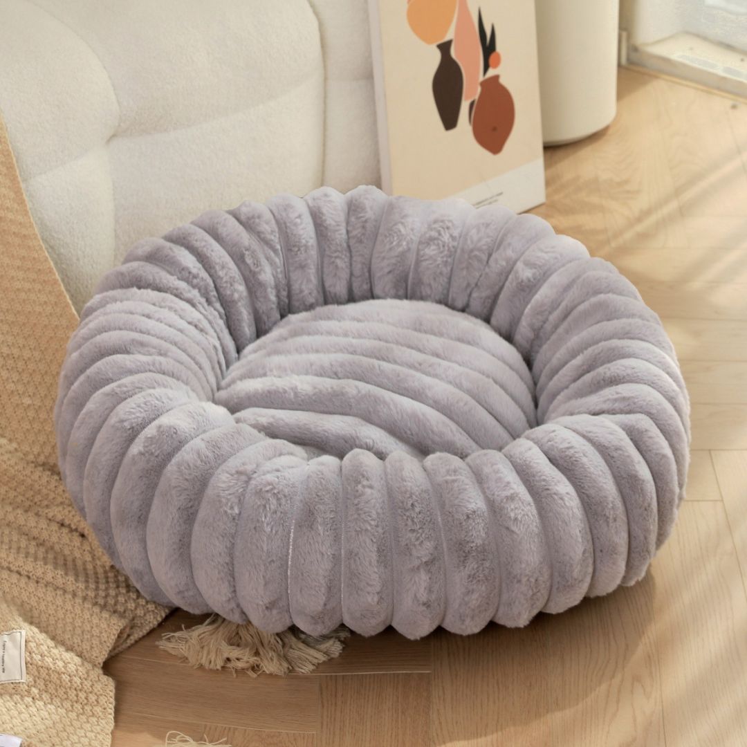 Elina Plush Round Dog Bed