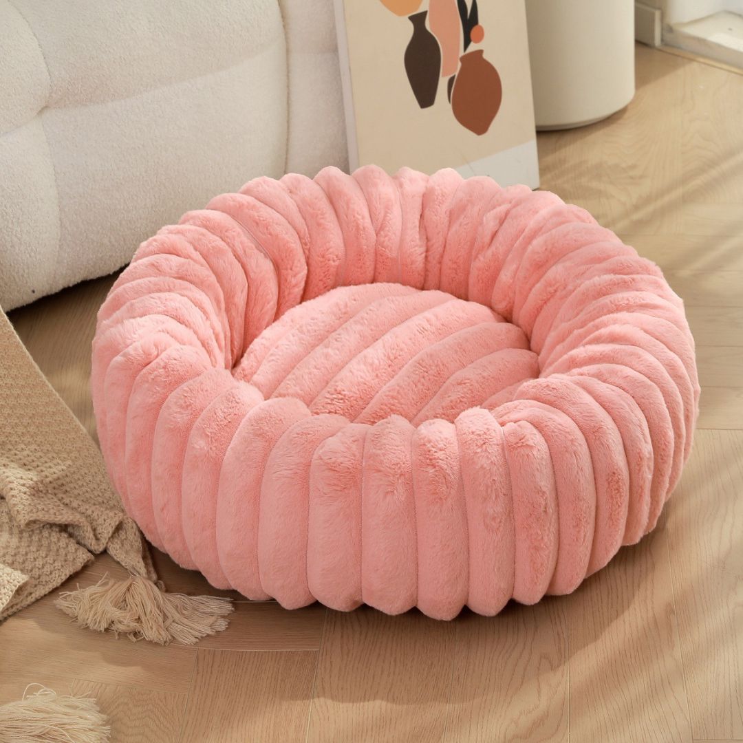 Elina Plush Round Dog Bed