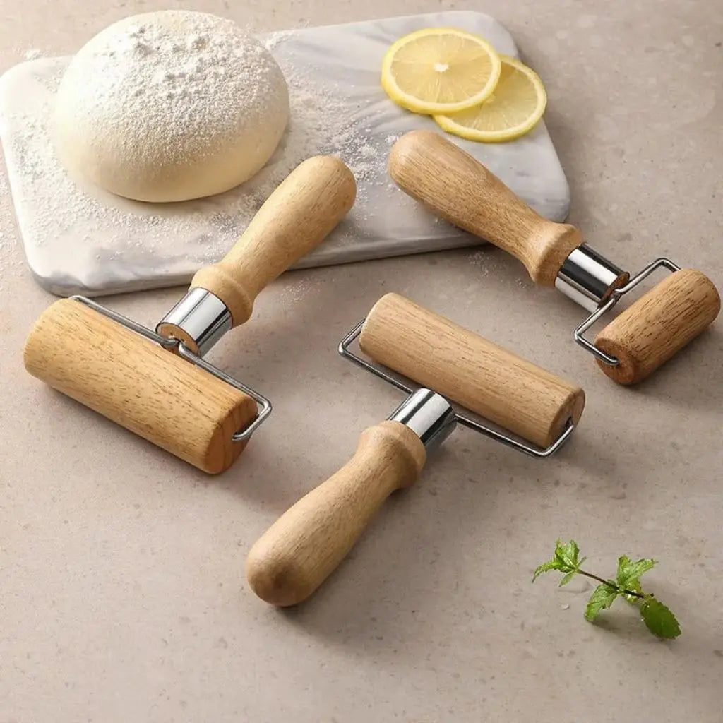 Beechwood Dual-Head Rolling Pin Set – Pancake & Pizza Dough Roller