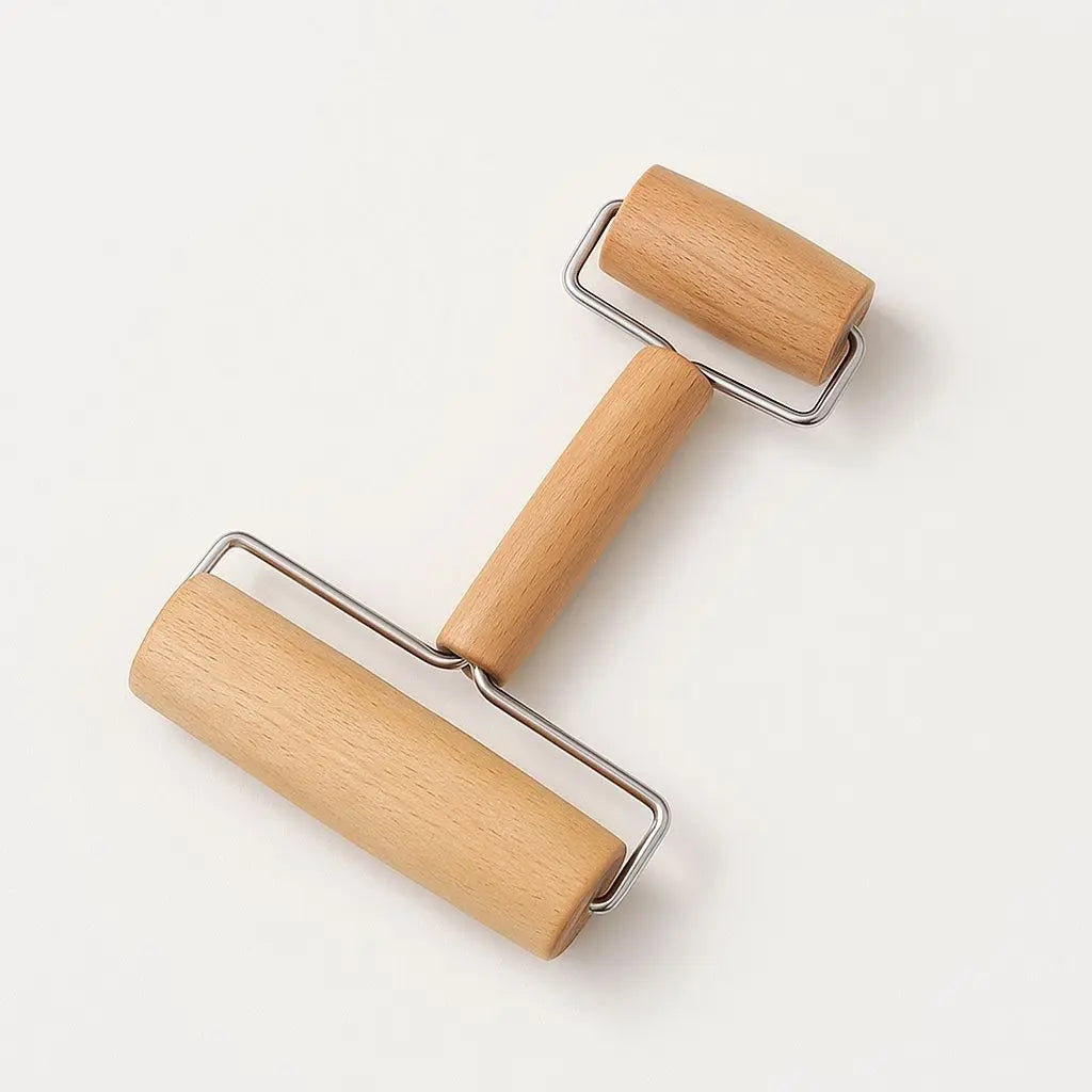 Beechwood Dual-Head Rolling Pin Set – Pancake & Pizza Dough Roller