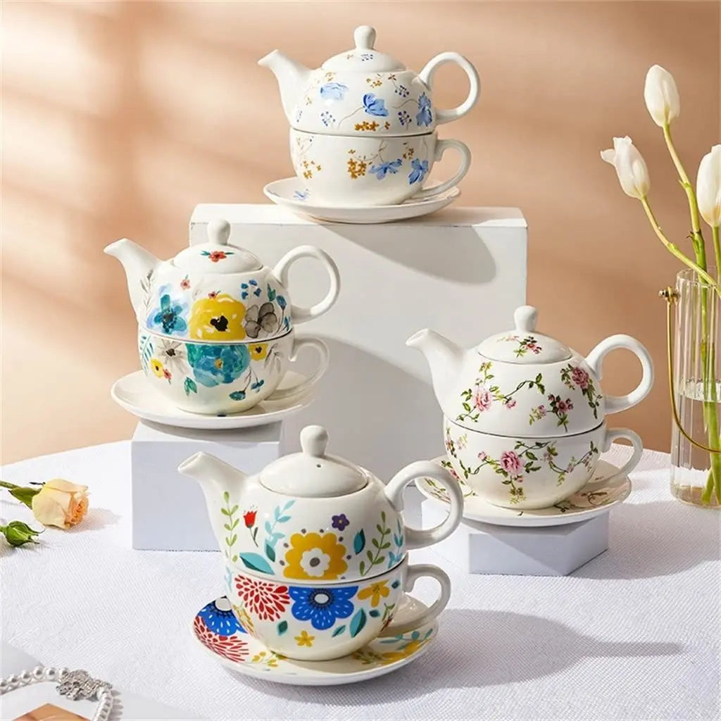 Elora Ceramic Floral Tea-for-One Set