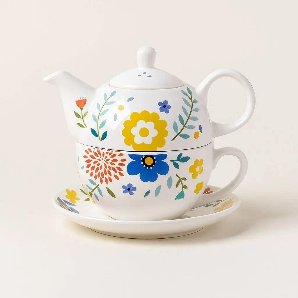Elora Ceramic Floral Tea-for-One Set