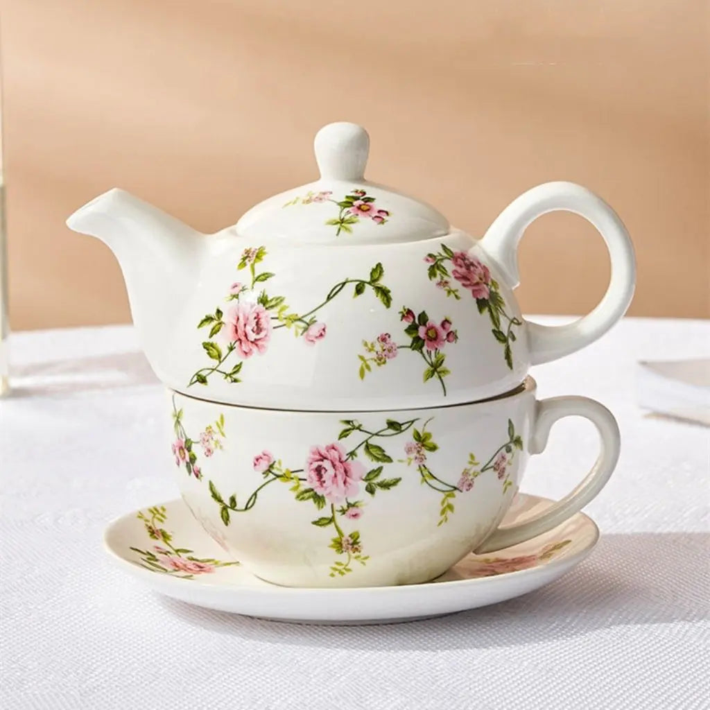 Elora Ceramic Floral Tea-for-One Set