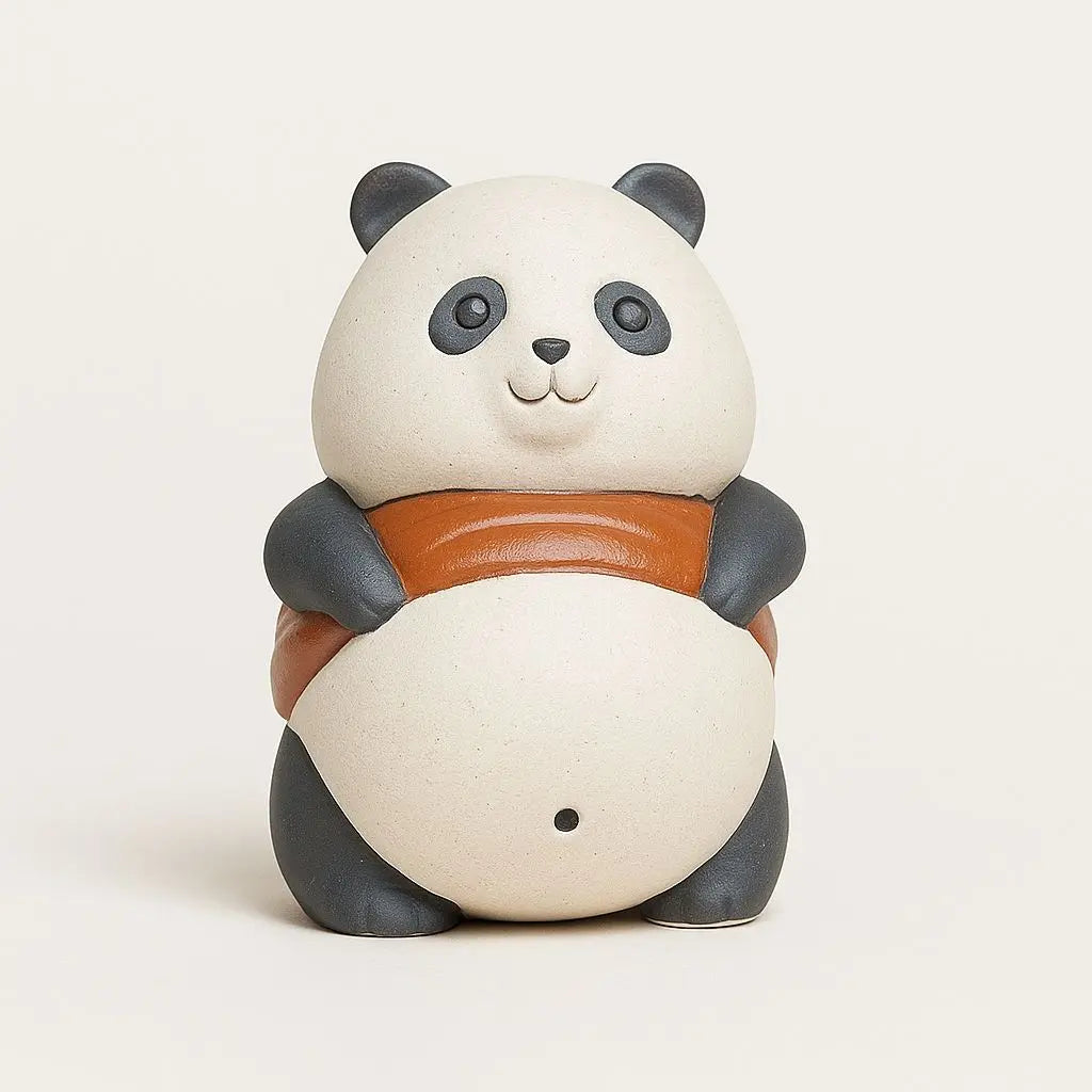 Elva Panda Tea Pet – Purple Sand Clay Ornament