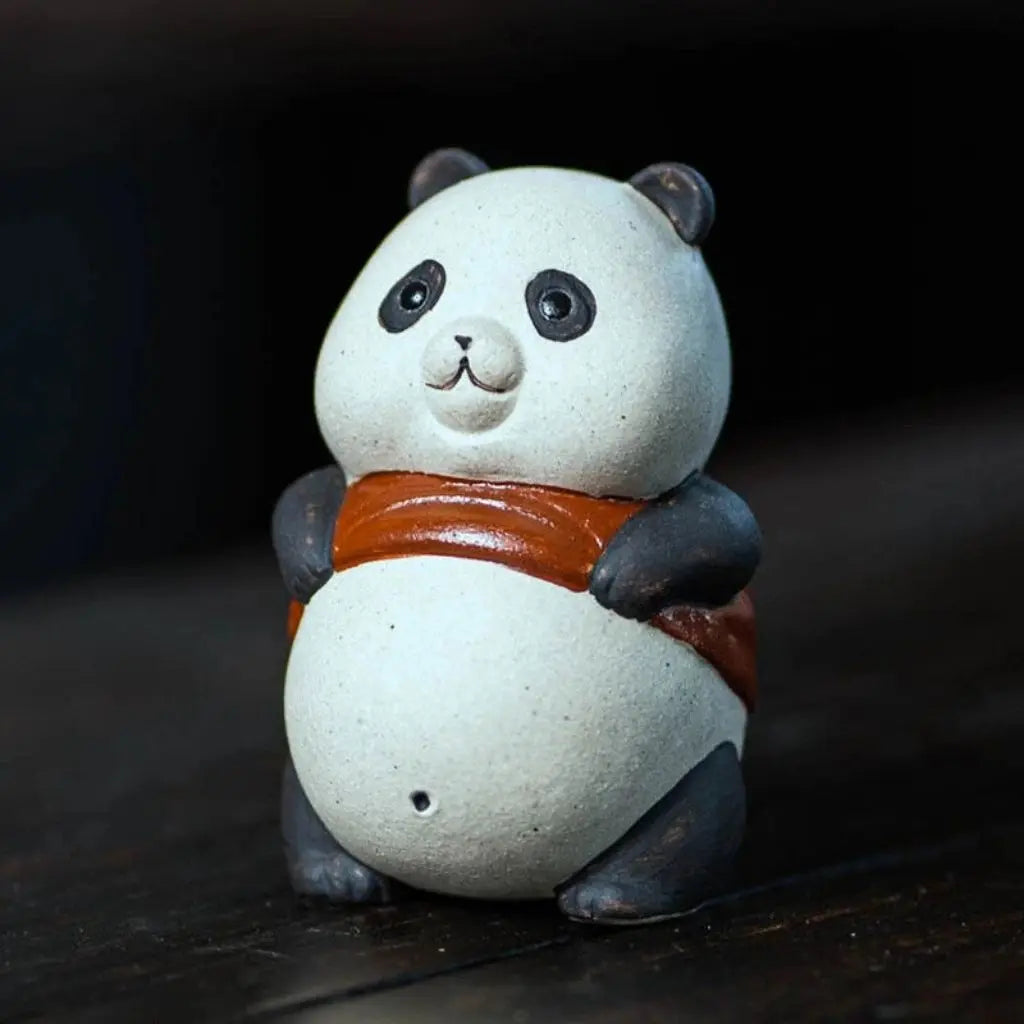 Elva Panda Tea Pet – Purple Sand Clay Ornament