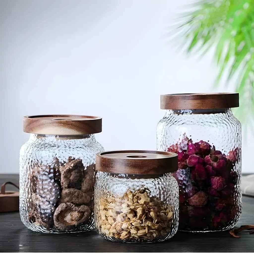 Evelyn Acacia-Lid Glass Storage Jar