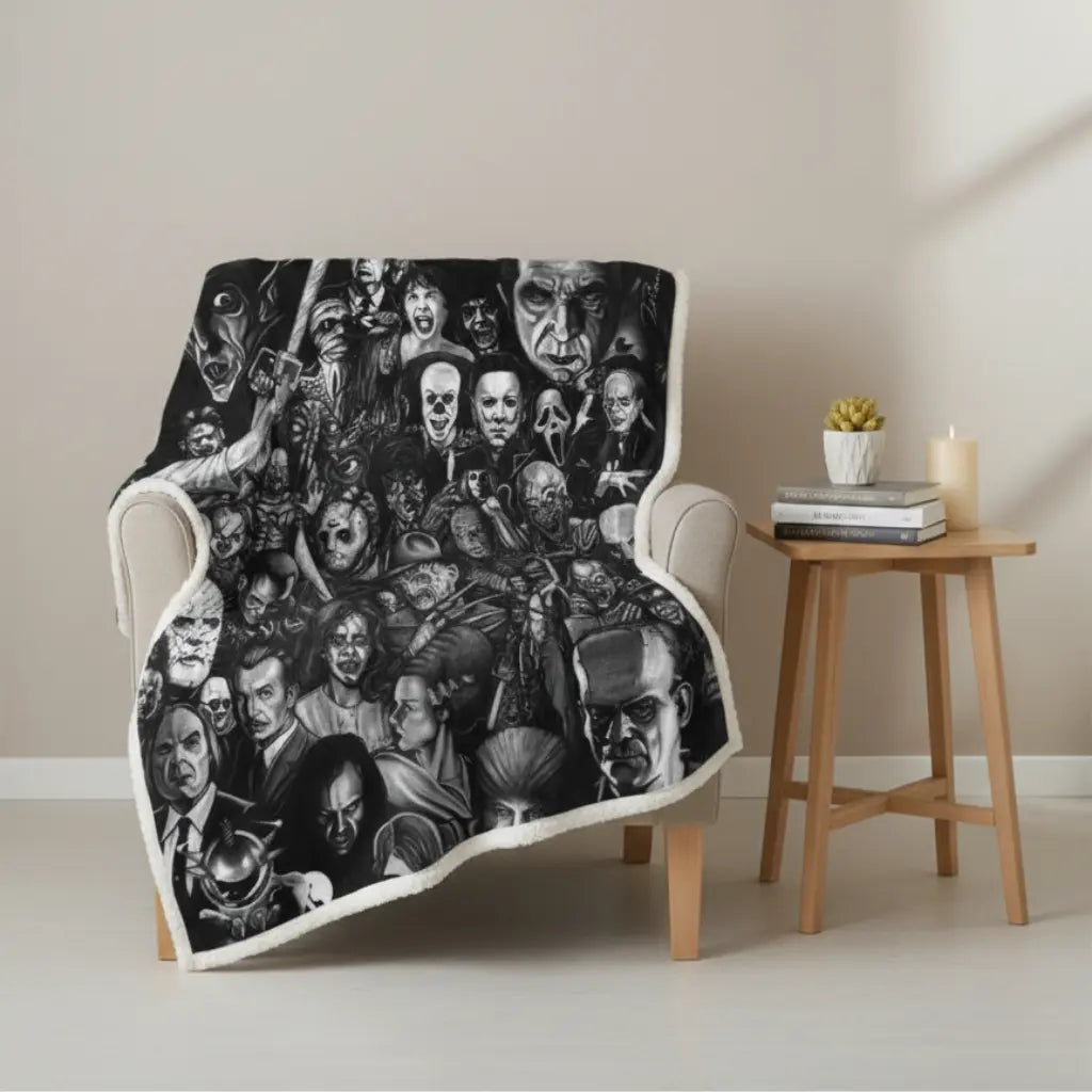 Damien Horror Cotton Fleece Blanket