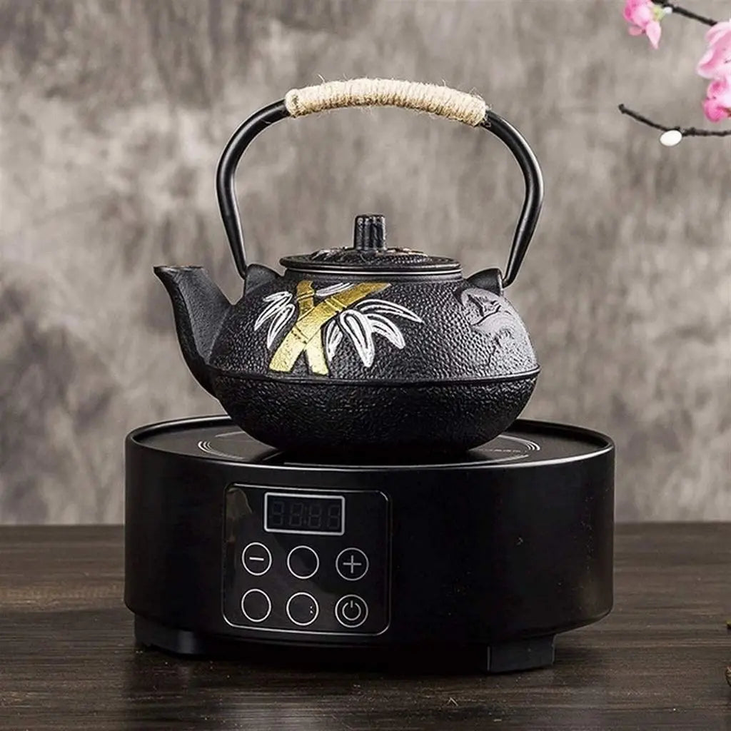 Kyoto Japanese Cast Iron Floral Teapot