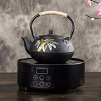 Kyoto Japanese Cast Iron Floral Teapot