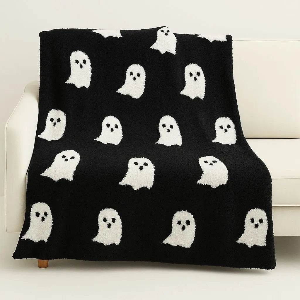 Hailey Ghost Knit Halloween Blanket