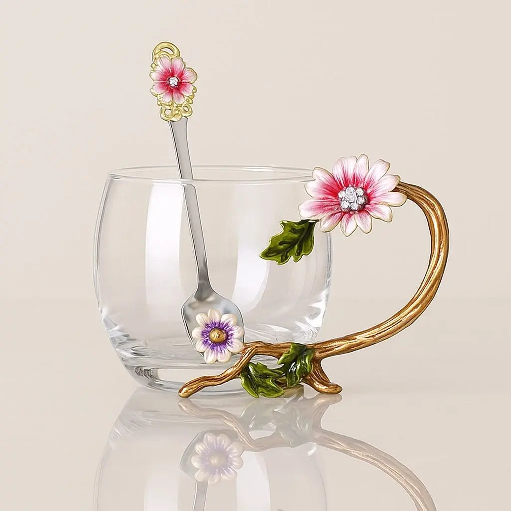 Sophia Enamel Glass Tea Cup