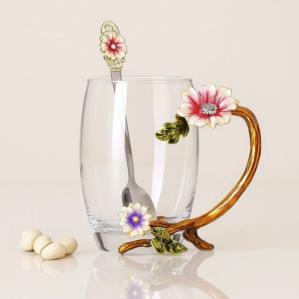 Sophia Enamel Glass Tea Cup