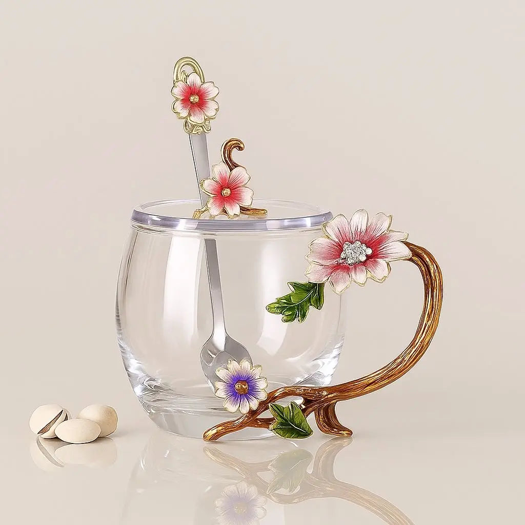 Sophia Enamel Glass Tea Cup