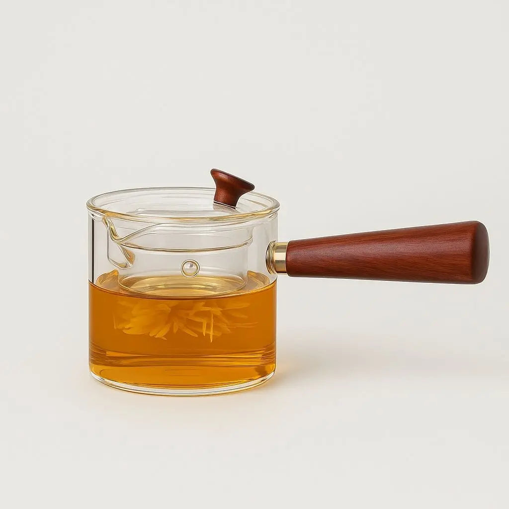 Niora Glass & Wood Teapot