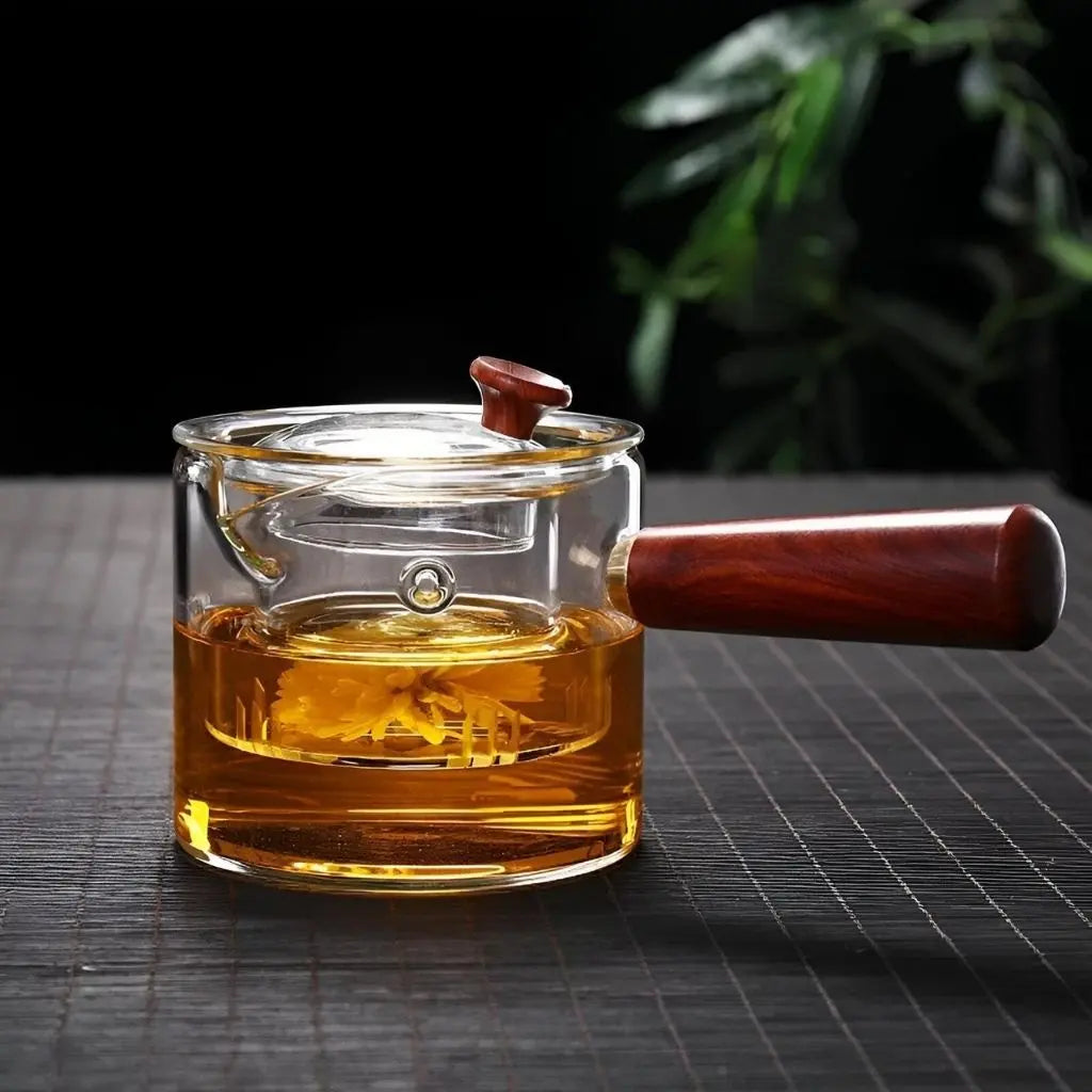 Niora Glass & Wood Teapot